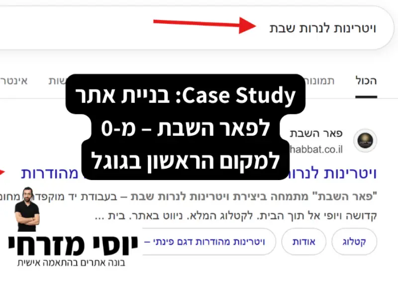 Case Study בניית אתר לפאר השבת – מ-0 למקום הראשון בגוגל